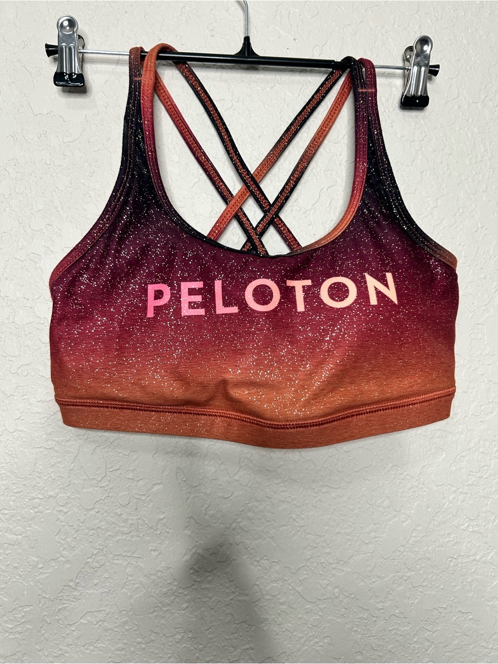 Peloton x Wear It To Heart Ombre Shimmer Strappy Sports Bra Size S - Picture 2 of 6